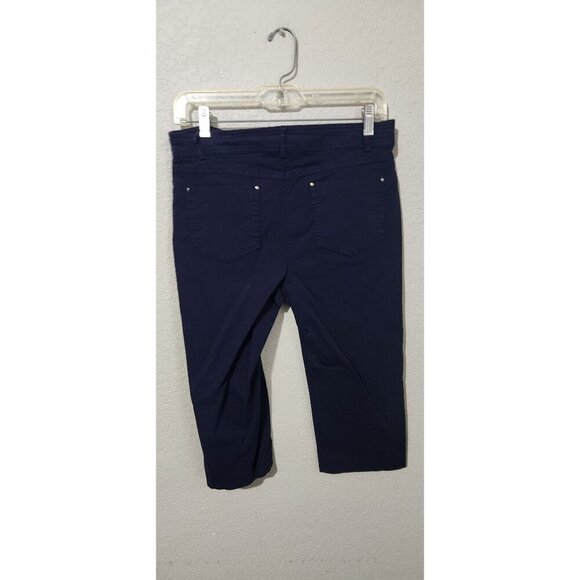 89th Madison Capri Pants Womens size 10 Navy Blue - Picture 4 of 8